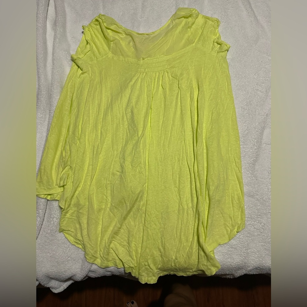 Free People Neon Yellow Blouse